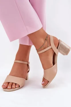 Buty damskie Vinceza Sandały Na Słupku|Sandały Na Obcasie*Sandały Damskie Na Słupku Vinceza 20275 Beżowe Beżowy