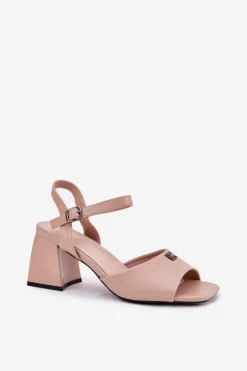 Damskie Buty damskie Vinceza Sandały Damskie Na Słupku Vinceza 62235 Beżowe