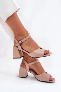 Damskie Buty damskie Vinceza Sandały Damskie Na Słupku Vinceza 62235 Beżowe