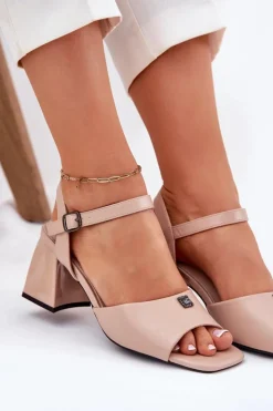 Damskie Buty damskie Vinceza Sandały Damskie Na Słupku Vinceza 62235 Beżowe