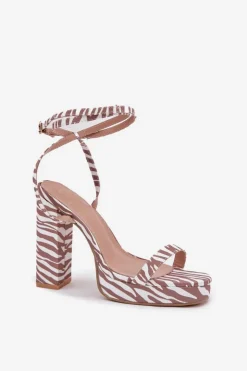 Damskie Boto Sandały Damskie Na Słupku Z Paseczkiem Zebra Fevenne