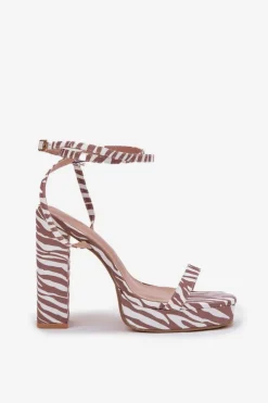 Damskie Boto Sandały Damskie Na Słupku Z Paseczkiem Zebra Fevenne