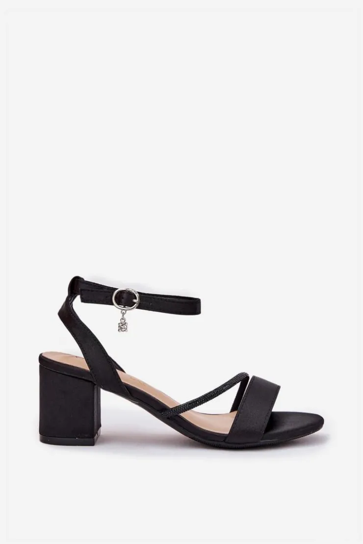 Hot Buty damskie Vinceza Sandały Damskie Na Słupku Z Cyrkoniami Vinceza 20268 Czarne Czarny