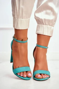 Discount Boto Sandały Damskie Na Słupku Zamszowe Zielone Anastasie