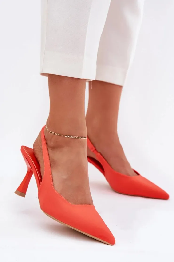 Boto Sandały Na Obcasie|Czółenka Klasyczne*Sandały Damskie Na Szpilce Pomarańczowe Lunira