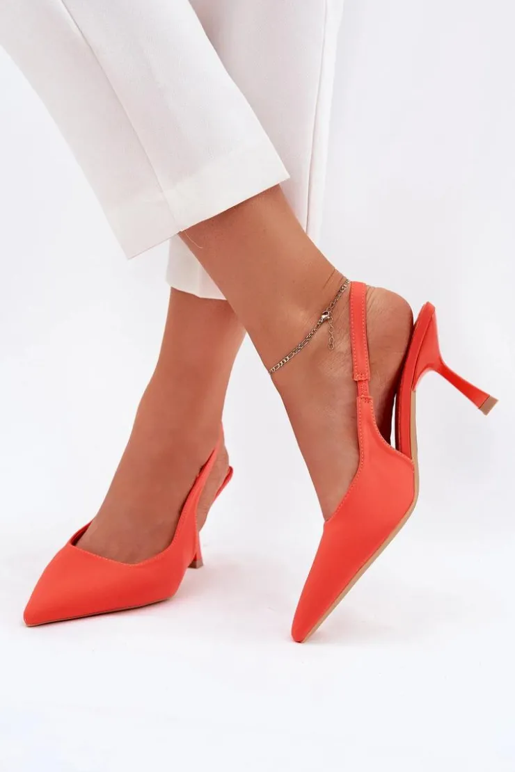 Boto Sandały Na Obcasie|Czółenka Klasyczne*Sandały Damskie Na Szpilce Pomarańczowe Lunira