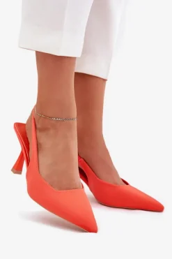 Boto Sandały Na Obcasie|Czółenka Klasyczne*Sandały Damskie Na Szpilce Pomarańczowe Lunira