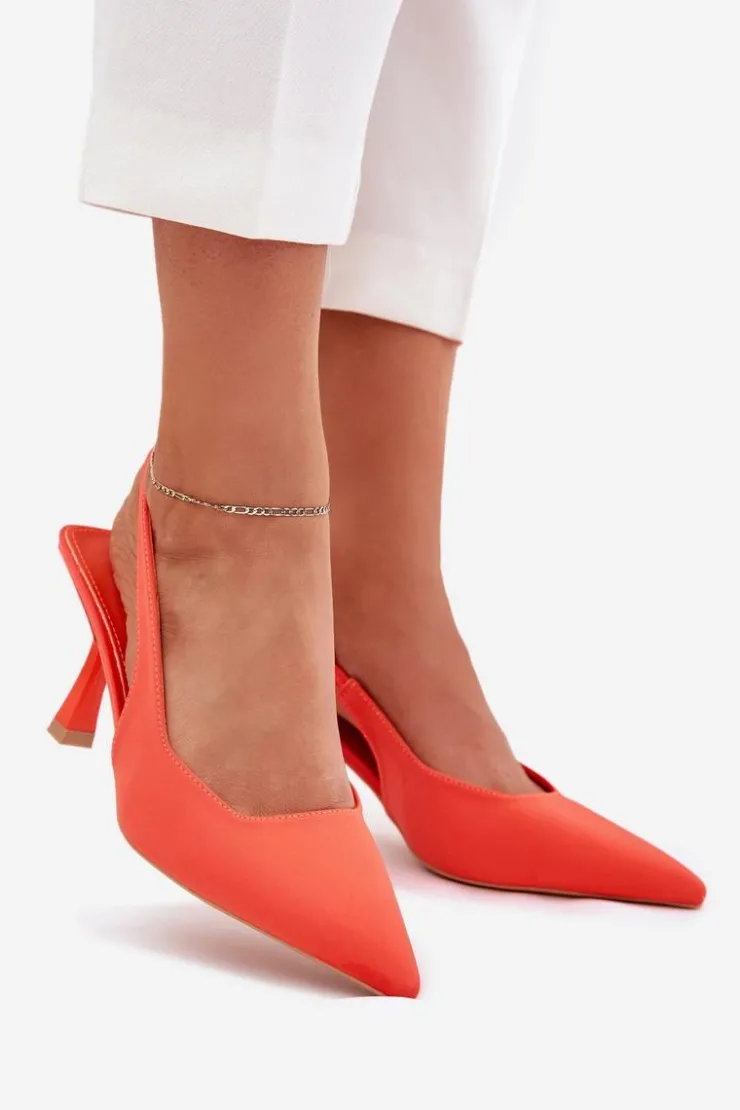 Boto Sandały Na Obcasie|Czółenka Klasyczne*Sandały Damskie Na Szpilce Pomarańczowe Lunira