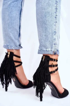 Online Boto Sandały Damskie Na Szpilce Gladiatorki Czarne Carnival