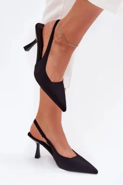 Hot Boto Sandały Damskie Na Szpilce Czarne Lunira Czarny