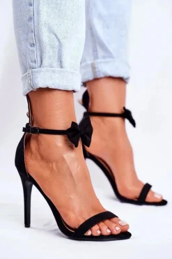 Damskie Boto Sandały Damskie Na Szpilce Królicze Uszka Czarne Honey Bunny