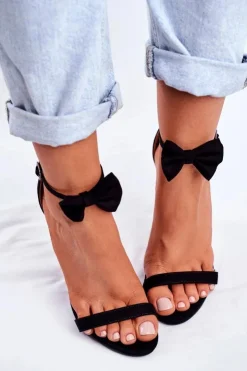 Damskie Boto Sandały Damskie Na Szpilce Królicze Uszka Czarne Honey Bunny