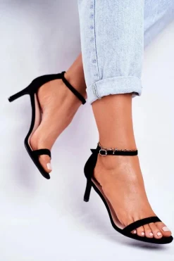 Damskie Boto Sandały Damskie Na Szpilce Klasyczne Czarne Mintore