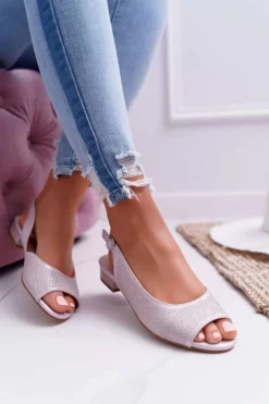 Buty Sergio Leone Sandały Płaskie*Sandały Damskie Płaski Obcas Sergio Leone SK809 Różowe Skaldo