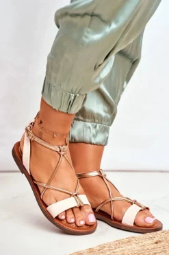 Damskie Boto Sandały Damskie Płaskie Różowe Alison