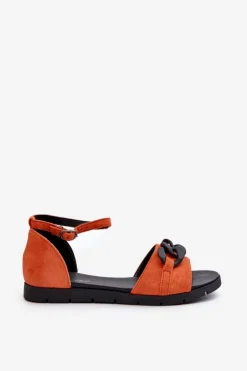 Damskie Buty damskie Vinceza Sandały Damskie Płaskie Z Łańcuchem Vinceza 17320 Pomarańczowe