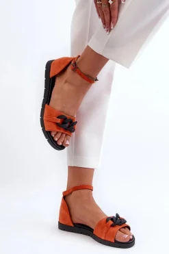 Damskie Buty damskie Vinceza Sandały Damskie Płaskie Z Łańcuchem Vinceza 17320 Pomarańczowe
