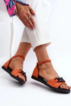 Damskie Buty damskie Vinceza Sandały Damskie Płaskie Z Łańcuchem Vinceza 17320 Pomarańczowe