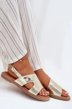 Damskie Buty damskie Vinceza Sandały Damskie Płaskie Z Ozdobnym Detalem Vinceza 17378 Złote