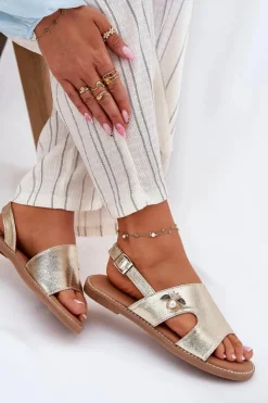 Damskie Buty damskie Vinceza Sandały Damskie Płaskie Z Ozdobnym Detalem Vinceza 17378 Złote