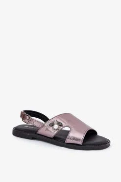 Buty damskie Vinceza Sandały Płaskie*Sandały Damskie Płaskie Z Ozdobnym Detalem Vinceza 17378 Srebrne Srebrny