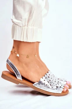 Damskie Evento Sandały Damskie Wsuwane Srebrne I Like Summer