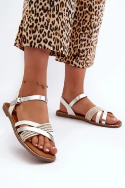 Damskie Buty Sergio Leone Sandały Damskie Z Eko Skóry Sergio Leone SK085H Białe