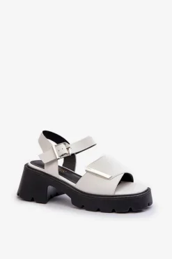 Buty damskie Vinceza Sandały Na Obcasie*Sandały Damskie Z Eko Skóry Na Obcasie I Platformie Vinceza 36257 Biały