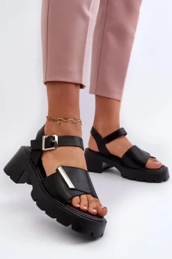 Sale Buty damskie Vinceza Sandały Damskie Z Eko Skóry Na Obcasie I Platformie Vinceza 36257 Czarne