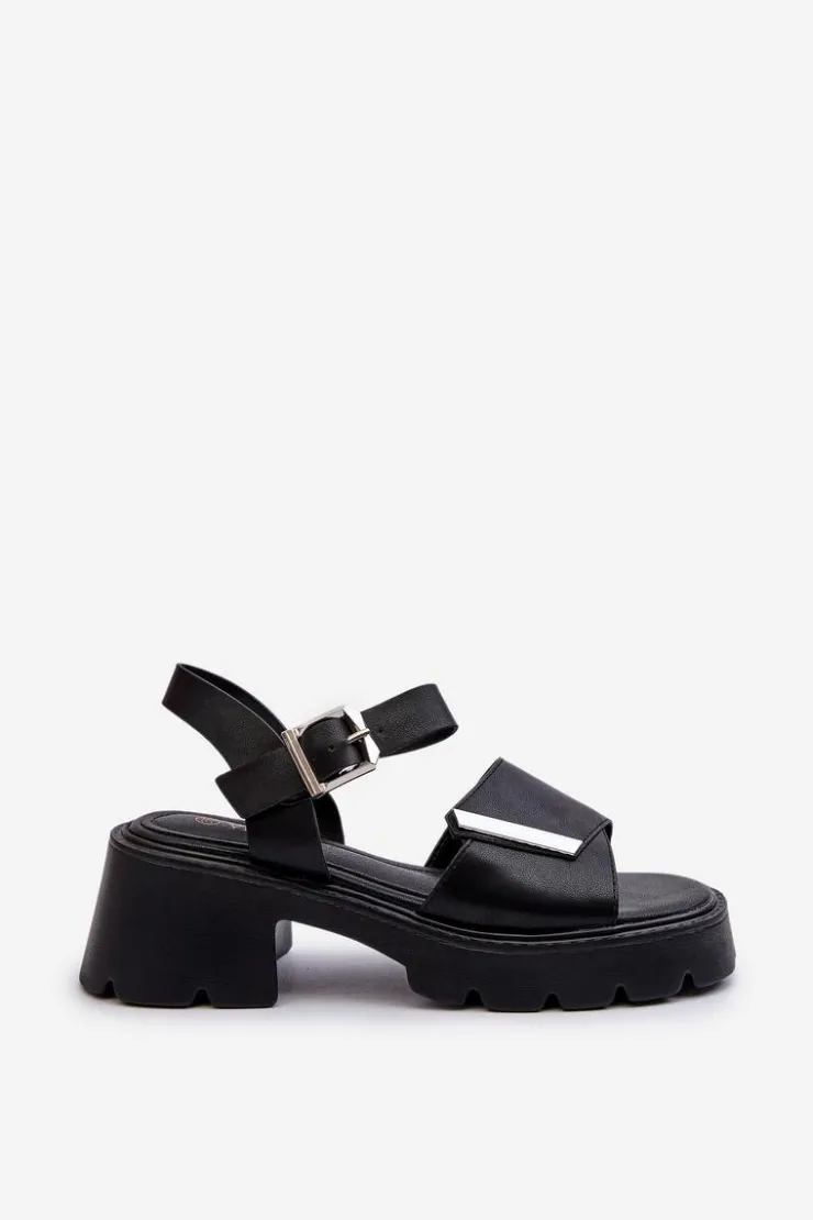 Sale Buty damskie Vinceza Sandały Damskie Z Eko Skóry Na Obcasie I Platformie Vinceza 36257 Czarne