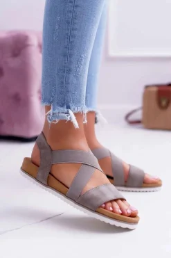 Damskie Boto Sandały Damskie Z Gumkami Khaki Itako