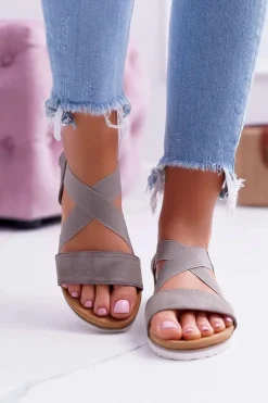 Damskie Boto Sandały Damskie Z Gumkami Khaki Itako