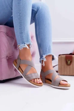 Damskie Boto Sandały Damskie Z Gumkami Khaki Itako