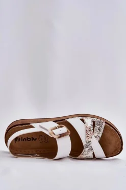 Damskie INBLU Sandały Damskie Z Klamrą GS000056 Białe
