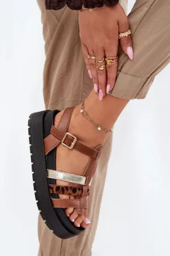 Discount Boto Sandały Damskie Z Paskami Na Platformie Camel Gallari