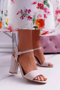 Damskie Boto Sandały Damskie Zamszowe Beżowe Baloo