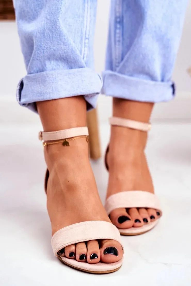 Sale Boto Sandały Damskie Zamszowe Beżowe Oh Baby!