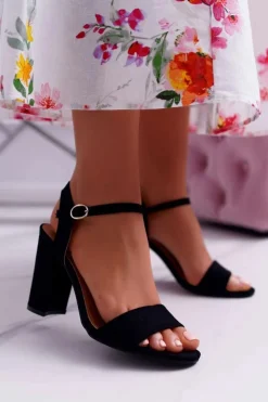 Sale Boto Sandały Damskie Zamszowe Czarne Baloo