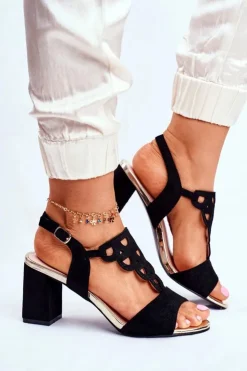 Damskie Buty damskie Vinceza Sandały Damskie Zamszowe Czarne Vision