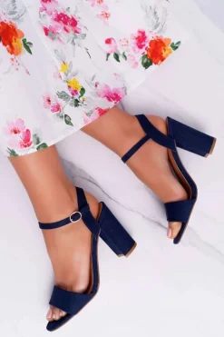 Sale Boto Sandały Damskie Zamszowe Granatowe Baloo