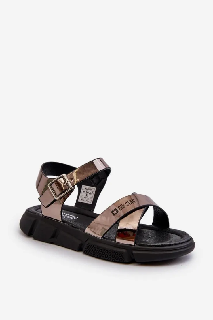 Hot Big Star Shoes Sandały Dziewczęce Big Star NN374264 Czarne Czarny