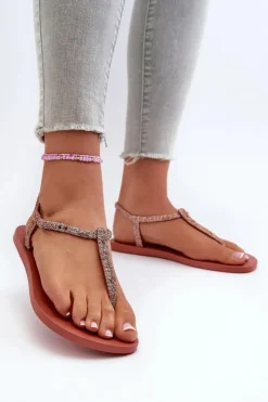 Ipanema Sandały Japonki Z Brokatem Damskie 26914 Class Brilha Fem Koralowe Różowy