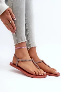 Ipanema Sandały Japonki Z Brokatem Damskie 26914 Class Brilha Fem Koralowe Różowy