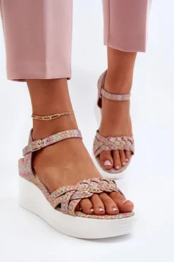 Damskie Boto Sandały Na Koturnie Multikolor Esinna