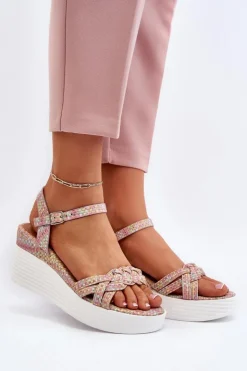 Damskie Boto Sandały Na Koturnie Multikolor Esinna