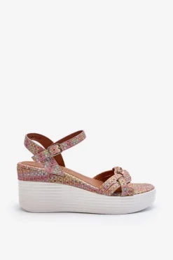 Damskie Boto Sandały Na Koturnie Multikolor Esinna