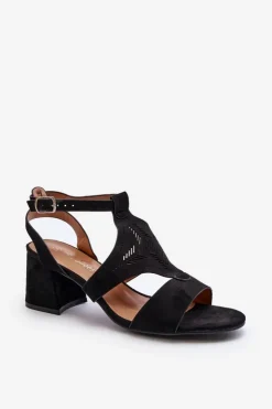 Boto Sandały Na Obcasie*Sandały Na Niskim Obcasie Czarne Eleriva