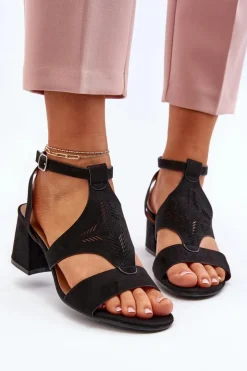 Boto Sandały Na Obcasie*Sandały Na Niskim Obcasie Czarne Eleriva