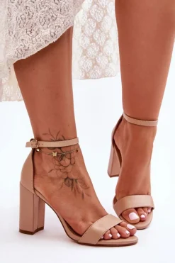 Damskie Boto Sandały Na Obcasie Beżowe Individual