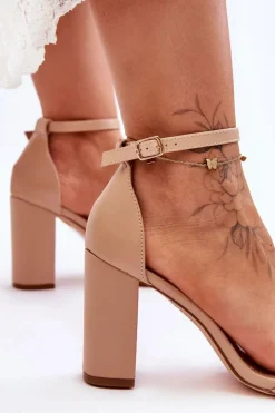 Damskie Boto Sandały Na Obcasie Beżowe Individual